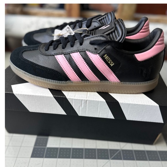 adidas NWB Samba Messi Inter Miami SZ 7.5 Mens Black Unisex Pink IH8158 Sneakers - Picture 8 of 12